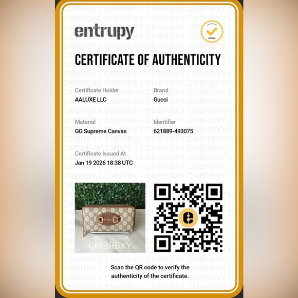 Gucci Supreme Monogram Canvas Horsebit Brown and Tan Women's Zippy Wallet - Picture 9 of 9